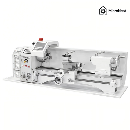 MicroNest HC230-600 Mini Metal Lathe product shot on white background