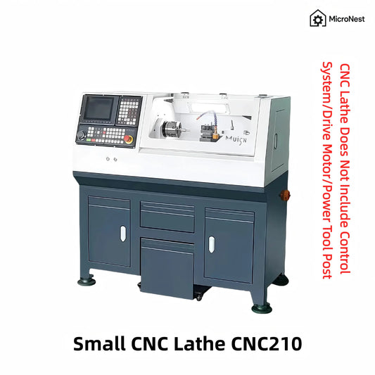 CNC210 Small CNC Lathe Base Unit by MicroNest - Does Not Include Control System, Drive Motor, or Power Tool Post